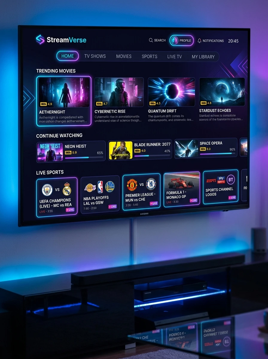Best IPTV smart TV home screen with streaming apps