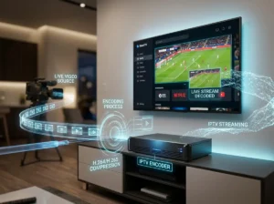 IPTV encoders used for live TV streaming and digital broadcasting in HD and 4K quality