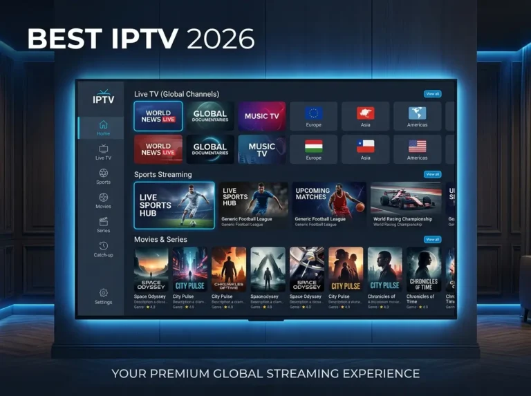 Best IPTV 2026 smart TV streaming setup with modern digital entertainment interface