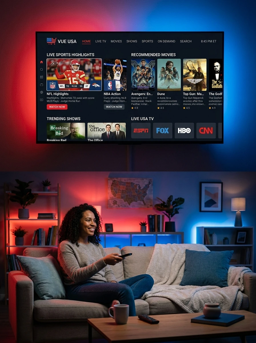 Best IPTV service with futuristic media dashboard
