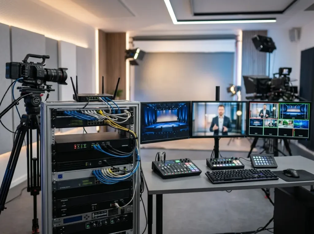 HDMI encoder device connected to camera and network for IPTV streaming